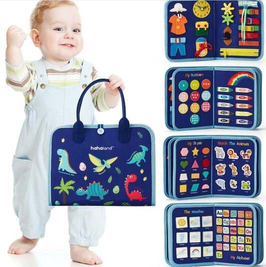 Carte Senzorială Educativă Montessori, Flippy, Dezvoltare Abilități Motorii, 5 Pagini.